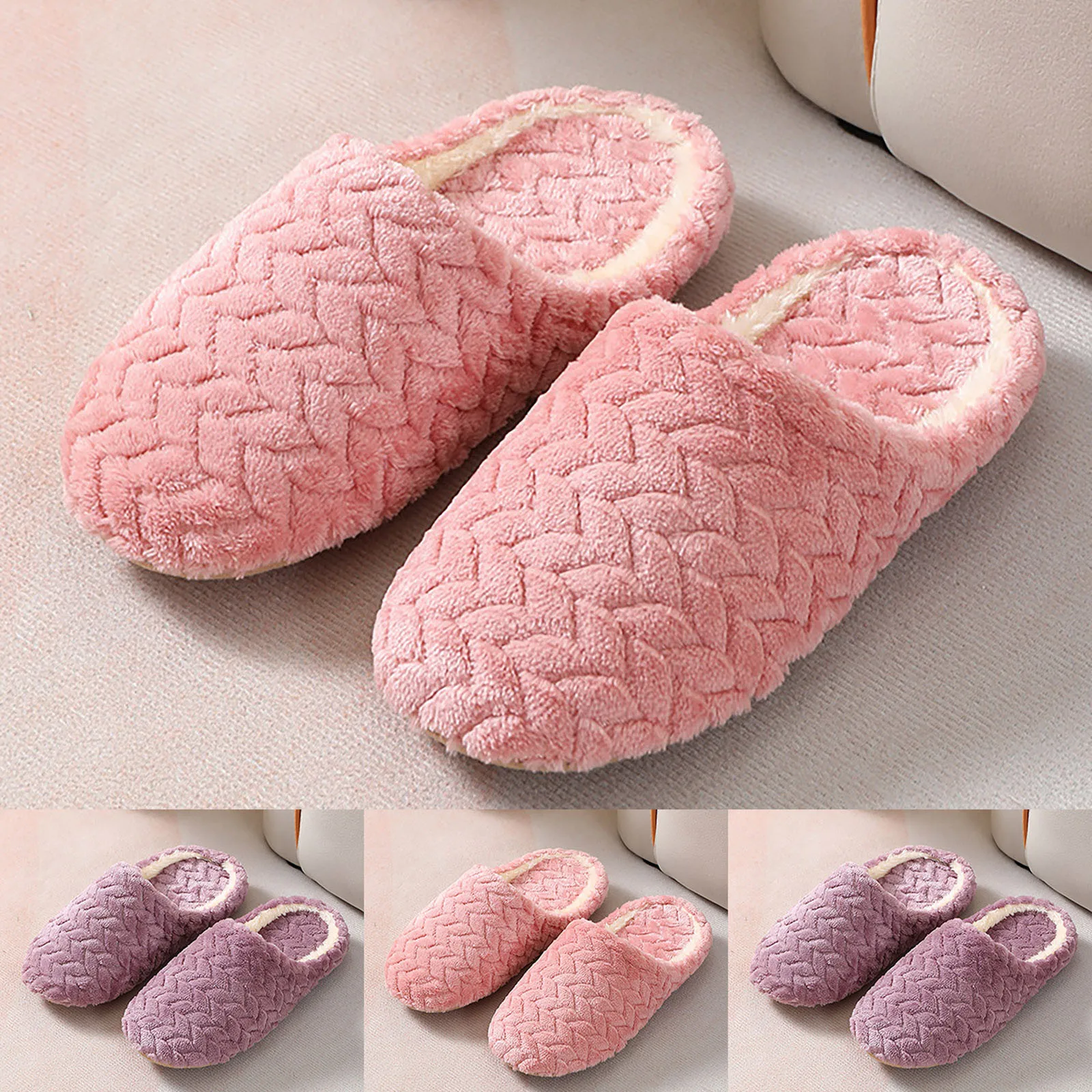 Indoor Bedroom Men Couples Boys Girl Memory Foam Floor Shoes Women Winter Home Fur Slippers Cartoon Cat Non-Slip Soft Warm House