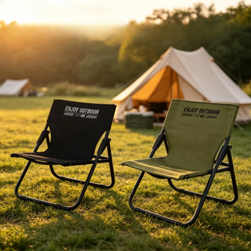 Campfire Transparency Low Scissor Fishing Chair Foldable Breathable Mesh Heavy Duty Stable ...