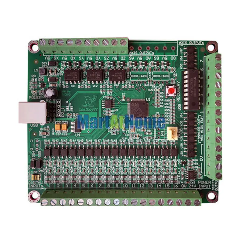 CNC 3/5 axis Mach3 USB Breakout Board Motion Control Card AKZ250-USB3-NPN(B) 500KHz High-speed Optocouplers Support 2 MPG