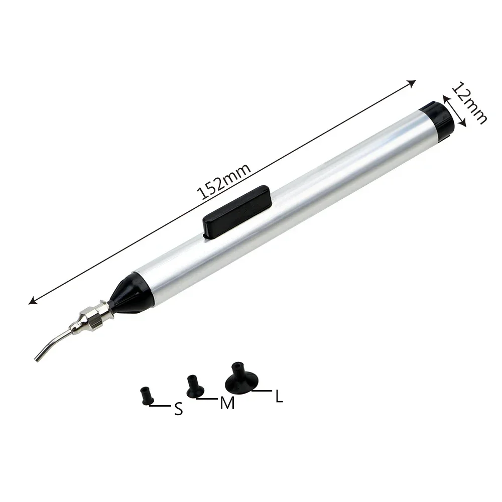 

Portable Pen Style Vacuum Suction Pen Anti-Static IC Chip Picker with 3 Nozzles for SMD Phone PCB Repair Work