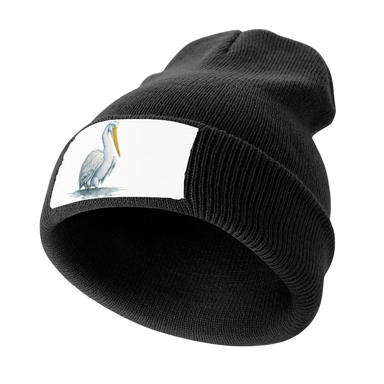 

American White Pelican watercolor Knitted Cap Beach Trucker Cap Streetwear Mens Tennis Women's