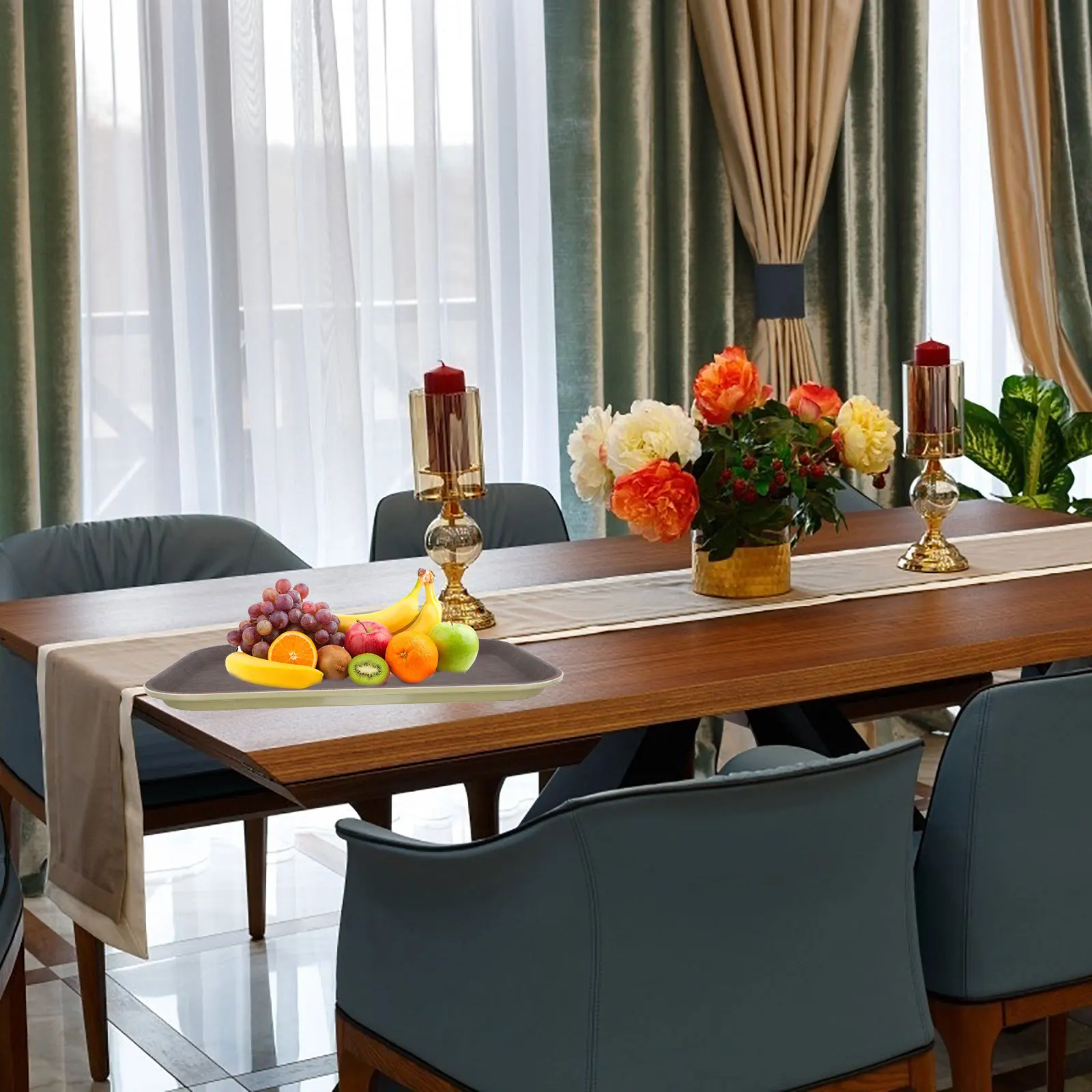 

Food Serving Tray Anti-Slip Simple Design for Hotel Restaurant Snack Cake Bread Coffee Storage Food Serving Tray