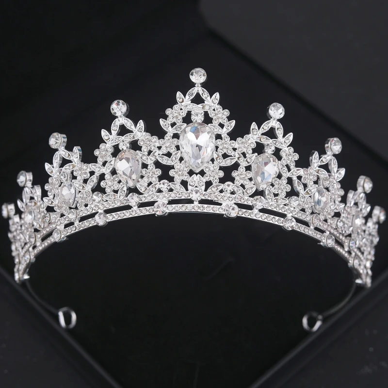 Diadema corona di cristallo barocco per le donne sposa strass Prom Diadem accessori per capelli da sposa da sposa diademi e corone di gioielli