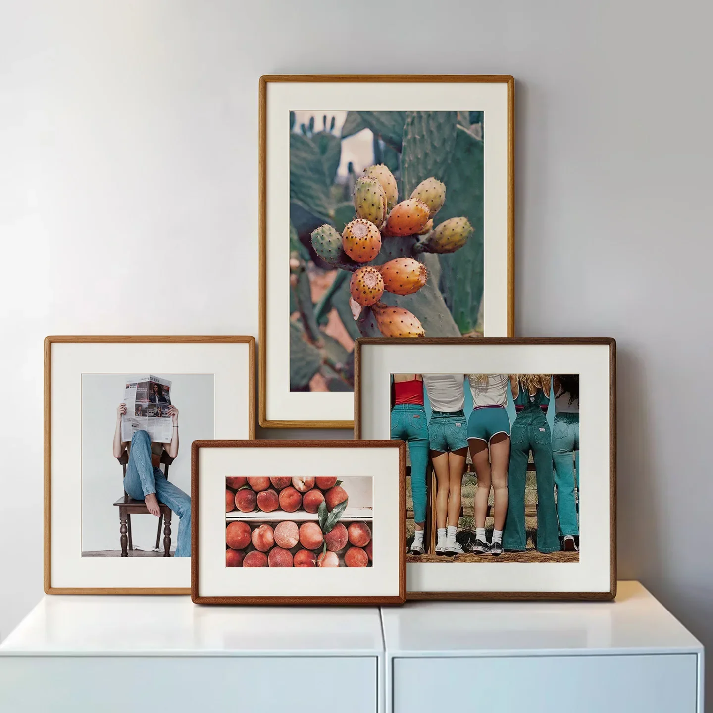 Walnut/Cherry Wood A4-20inch Photo Frames for Wall Hanging Desktop Decor Wedding High-grade Big Picture Painting Frame Home Gift