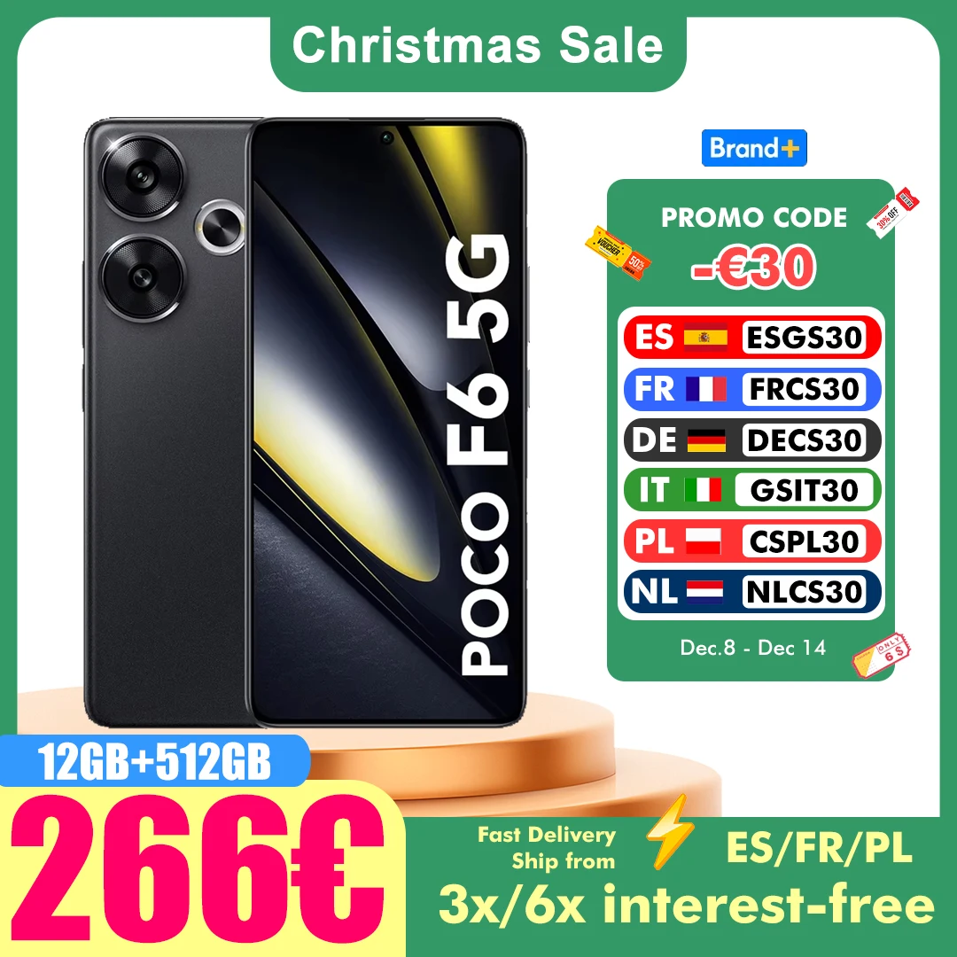 Smartphone POCO F6 5G, version globale, NDavid Snapdragon�Isabel 3-Turbo Charging, 120Hz, 90W, 5000mAh, 8s, GENE ARY