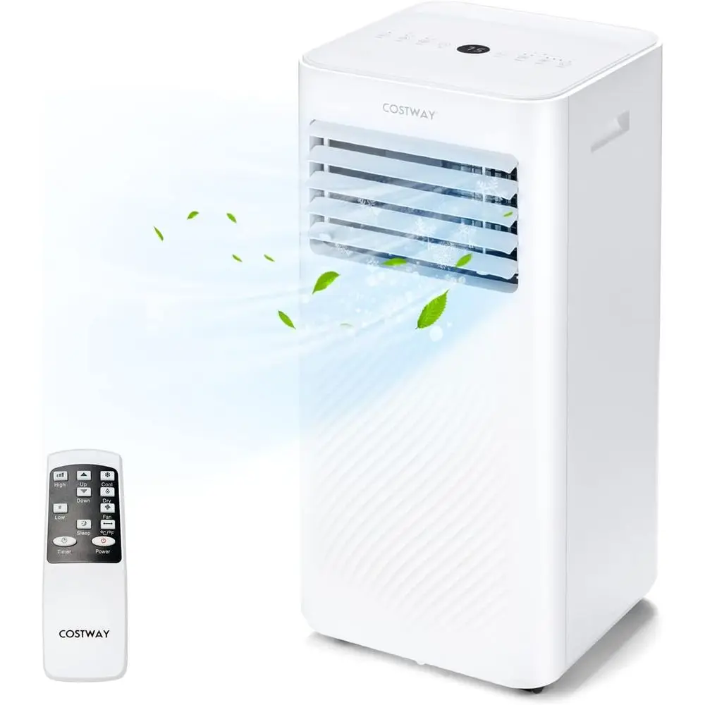 

Портативный кондиционер, 10000 BTU, охлаждение и обогрев, режим сна, 350 кв. футов. 24-часовой таймер, защита от детей, пульт дистанционного управления, комплект для окна (белый)