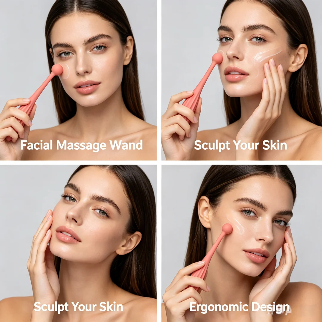 Portable Face Massage Stick Facial Roller Massager Skin Care Lifting Beauty Multi-functional Tool Travel Accessories for Women view 3