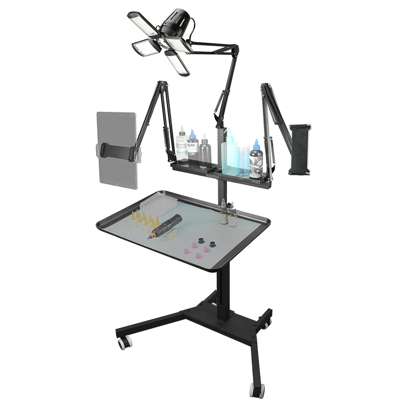 TAIDU Tattoo Work Station With Led Light 60w Foldable With Holder Work Table Tattoo With Tray Tattoo Table Tattoo Equipment