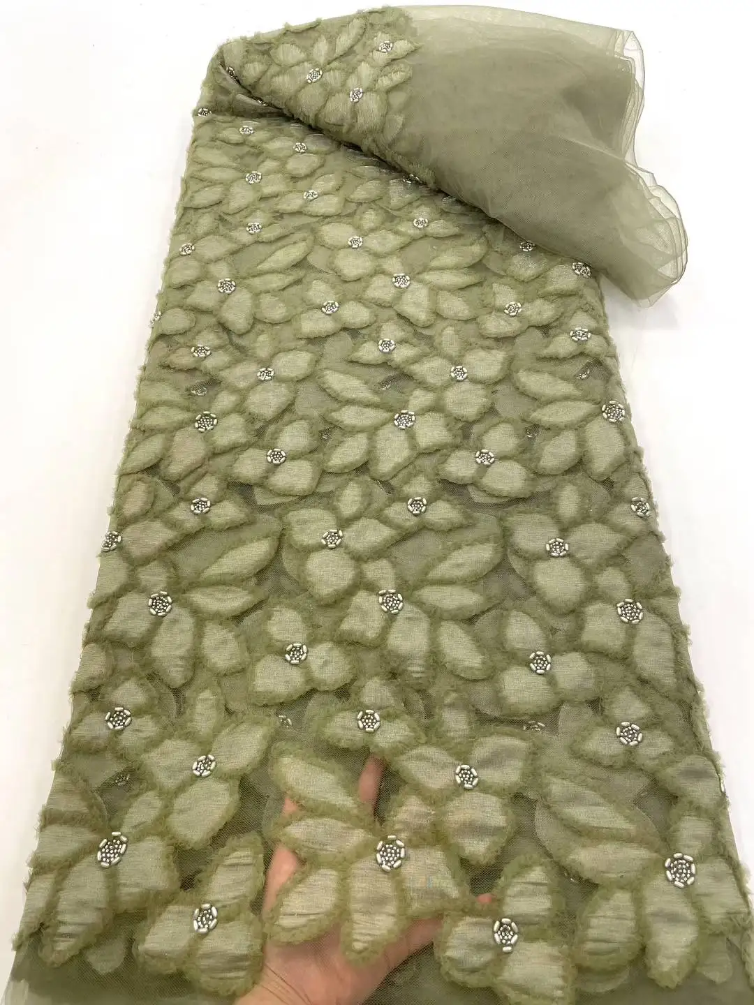 Africa Nigerian Beaded French Mesh Lace With Sequins High Quality 2025 Embroidery Lace Sequins Lace For Wedding Dresses Women