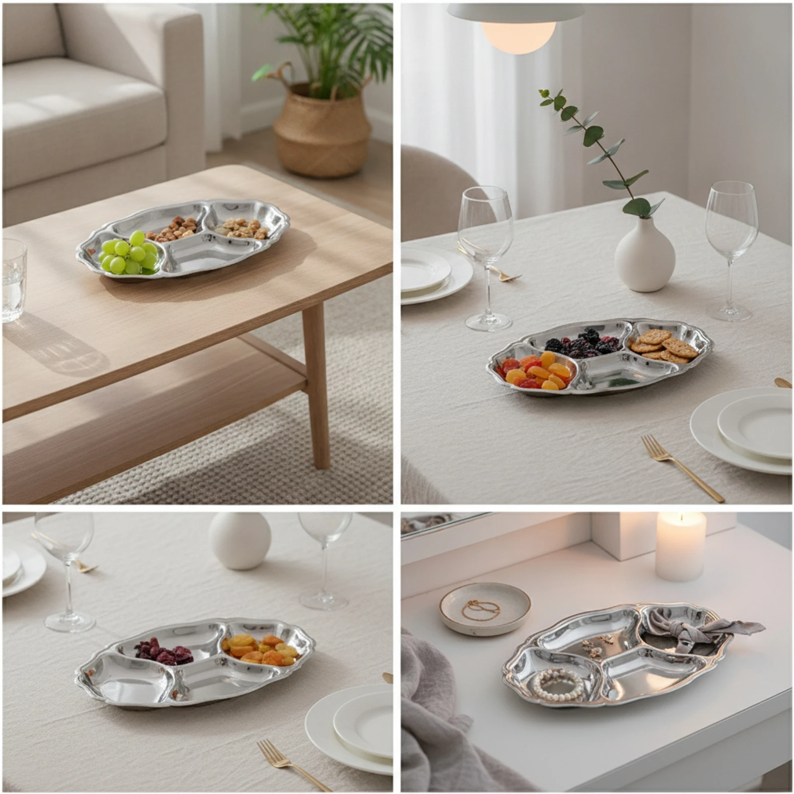 BPA Free Divided Plate with Sc - Food Snacks At Home review and price