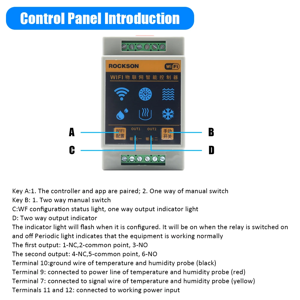 220V Tuya WIFI Smart Thermostat Temperature And Humidity Controller Digital Boiler Heating Cooling Timer Alarm Switch Life App