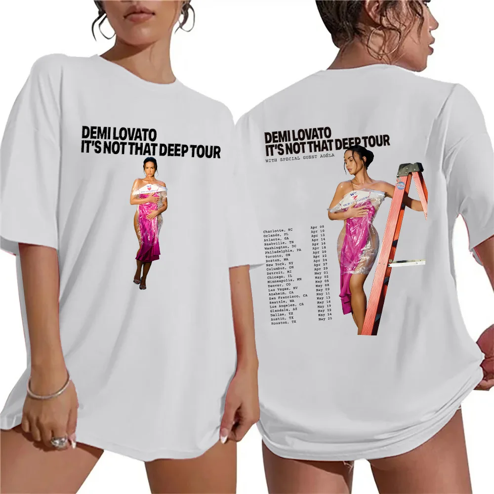 

Demi Lovato It's Not That Deep Collection Tour Футболки унисекс Хлопковая футболка Высококачественная мягкая удобная футболка Идеальная шикарная одежда