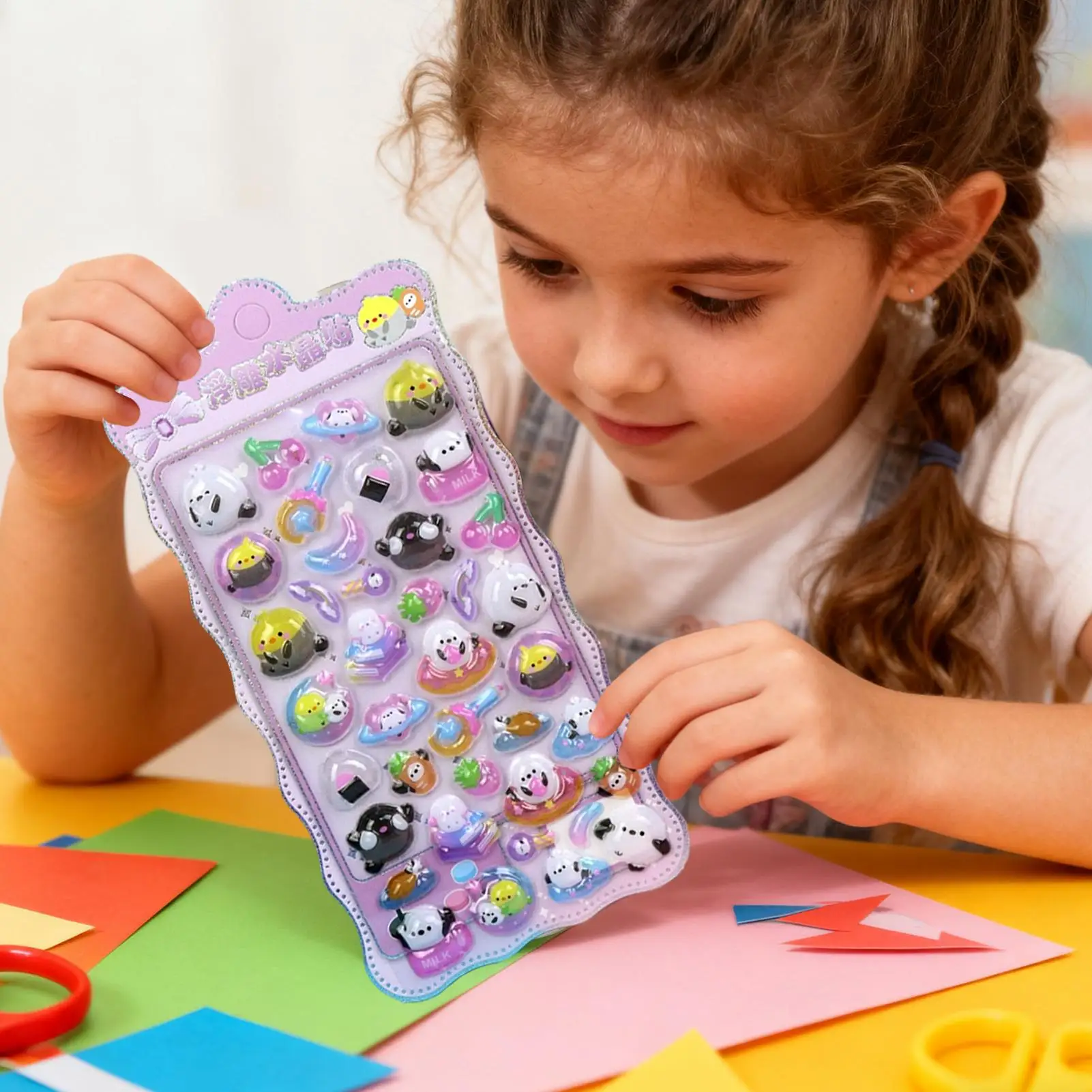 

3D Stickers For Kids Aesthetic Cute Sticker Decor 7 Sheet Journaling Decals For Phone Case Notebook Scrapbooking Journal Laptop