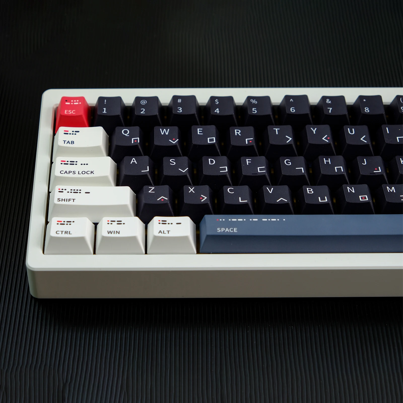 GMK morse kódu poškrabané višně profilu PBT DYE-SUB 129 kláves klíčenka pro višně MX spínač mechanická klávesnice personalizované šifrovací klíč čepice