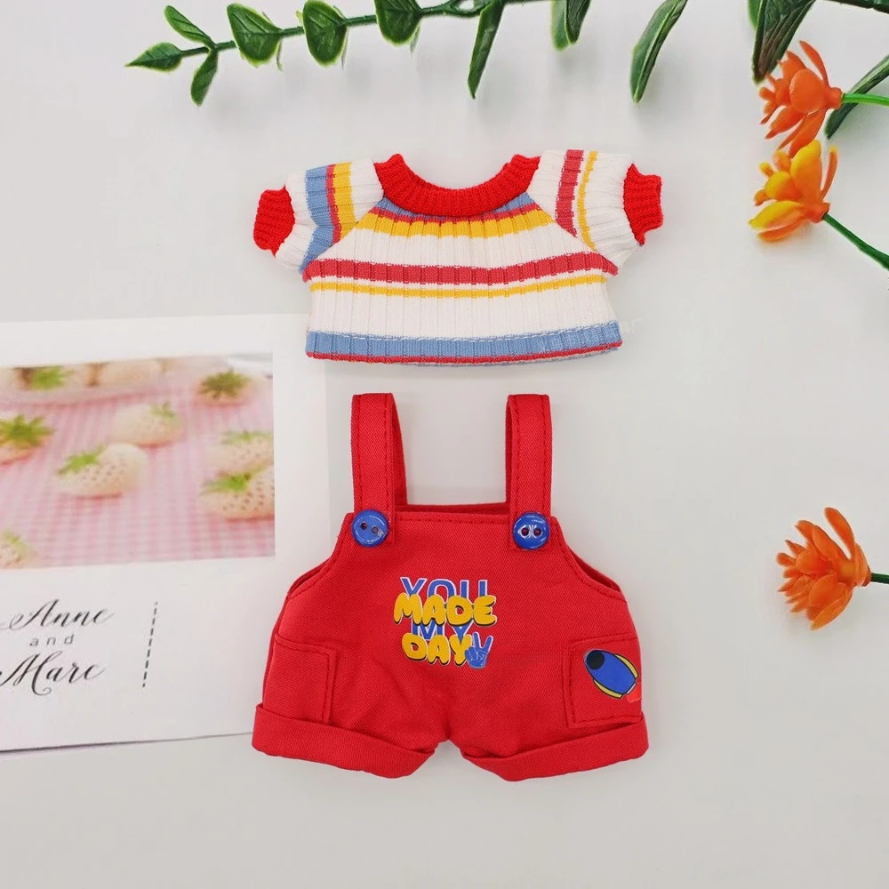 For 15-17 cm Labubu Doll Clothes Ropa Labubu V1 V2 V3 Labubu Strap Pants Set Cute Dress Up Toy For Labubu Cloth Accessories