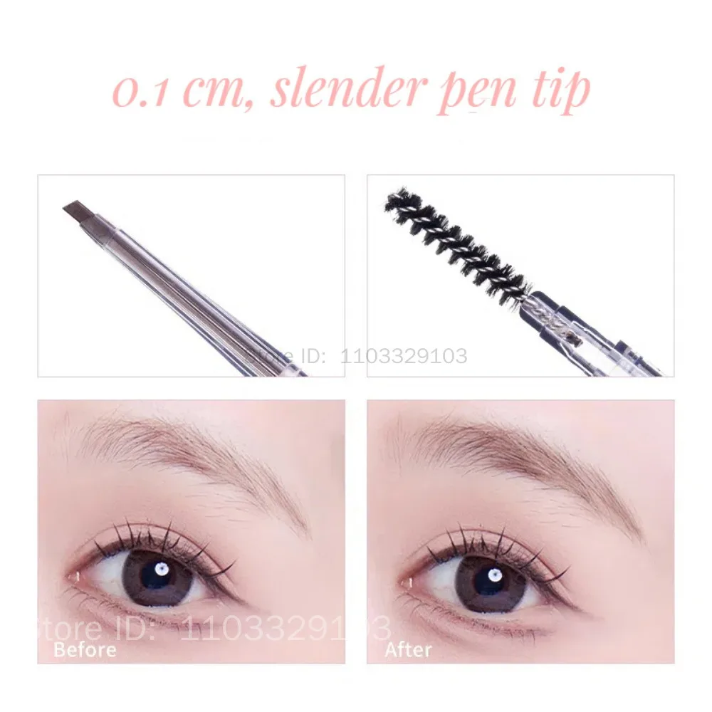 FLORTTE ดินสอเขียนคิ้วแบบ Dual-Ended Extra Fine Mood Institute ดินสอเขียนคิ้ว ดอกไม้สีชมพู Blossom Blossom ดินสอเขียนคิ้ว เครื่องสําอาง