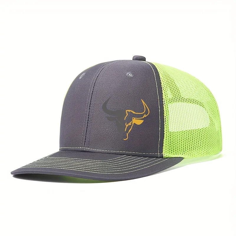 Bull Head Print Atmungsaktive Mesh Hüte Sommer Richardson Lkw Fahrer Hut Männer Frauen Outdoor Baseball Kappe Angeln Schirmmützen – Detail 5