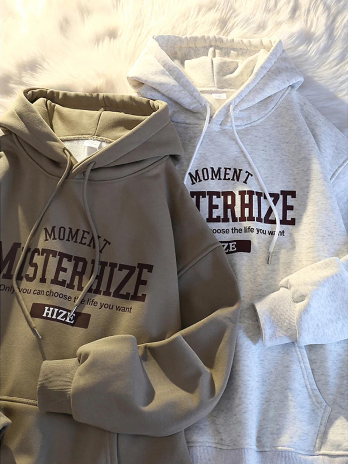 เสื้อฮู้ดไซส์ใหญ่สำหรับผู้หญิง ผ้าเทนเนด ทรงโอเวอร์ไซส์ สวมใส่สบายๆ เหมาะสำหรับฤดูใบไม้ร่วงและฤดูหนาว มีซับใน ผ้าคลุมศีรษะแบบสวม