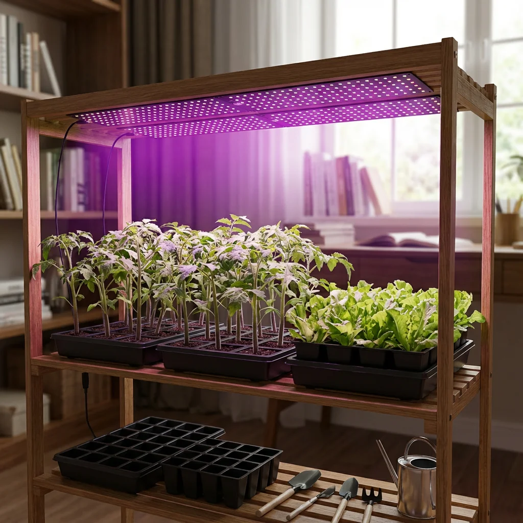 Grow Lights for Seed Starting & Plant Shelves Indoor, Full Spectrum with Memory Timer, 10 Dimmable Levels for All Growth Stages