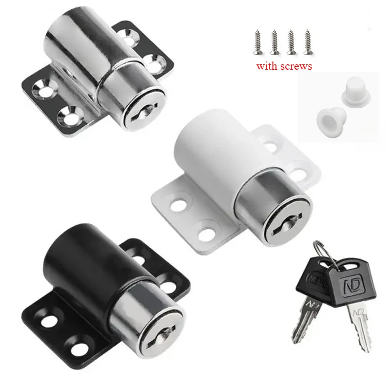 1Set Sliding Door Window Locks with 2 Keys Screws Safety Protection Antitheft Door Window Security Lock Catches Set