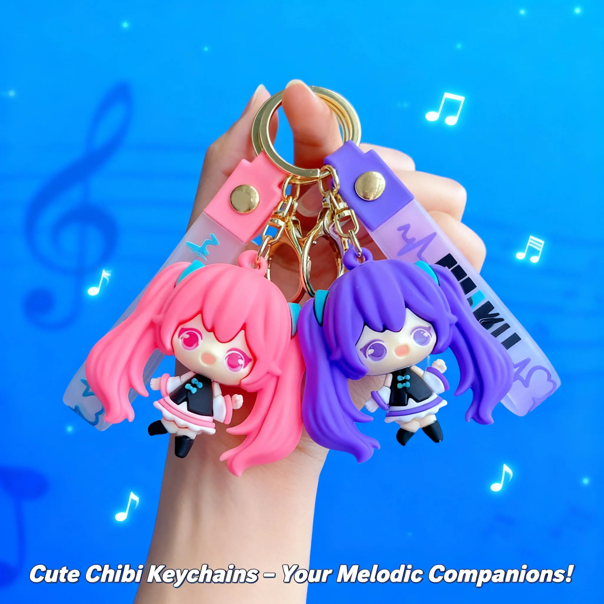 

Anime Hatsune Miku Keychain Pendant Creative Couple Car Backpack Keychain Accessory Small Gift Wholesale Cartoon Keyring Charm