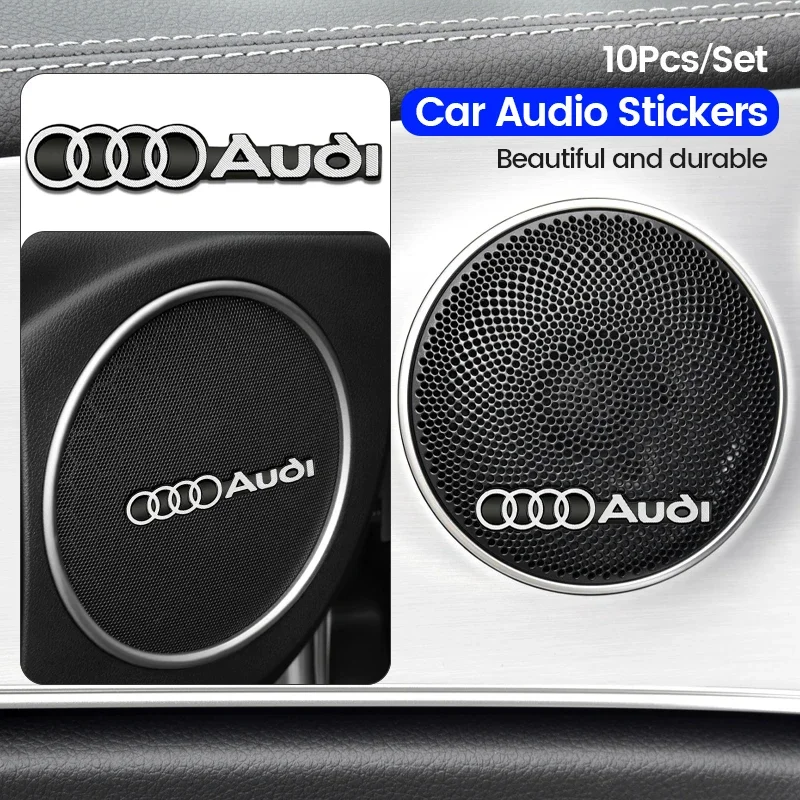 Audi car audio decorate 3D Aluminum Badge Emblem Sticker For Audi A4 A3 A5 A6 A1 A7 A8 Q2 Q3 Q5 Q7 Q8 TT Accessories Car Styling