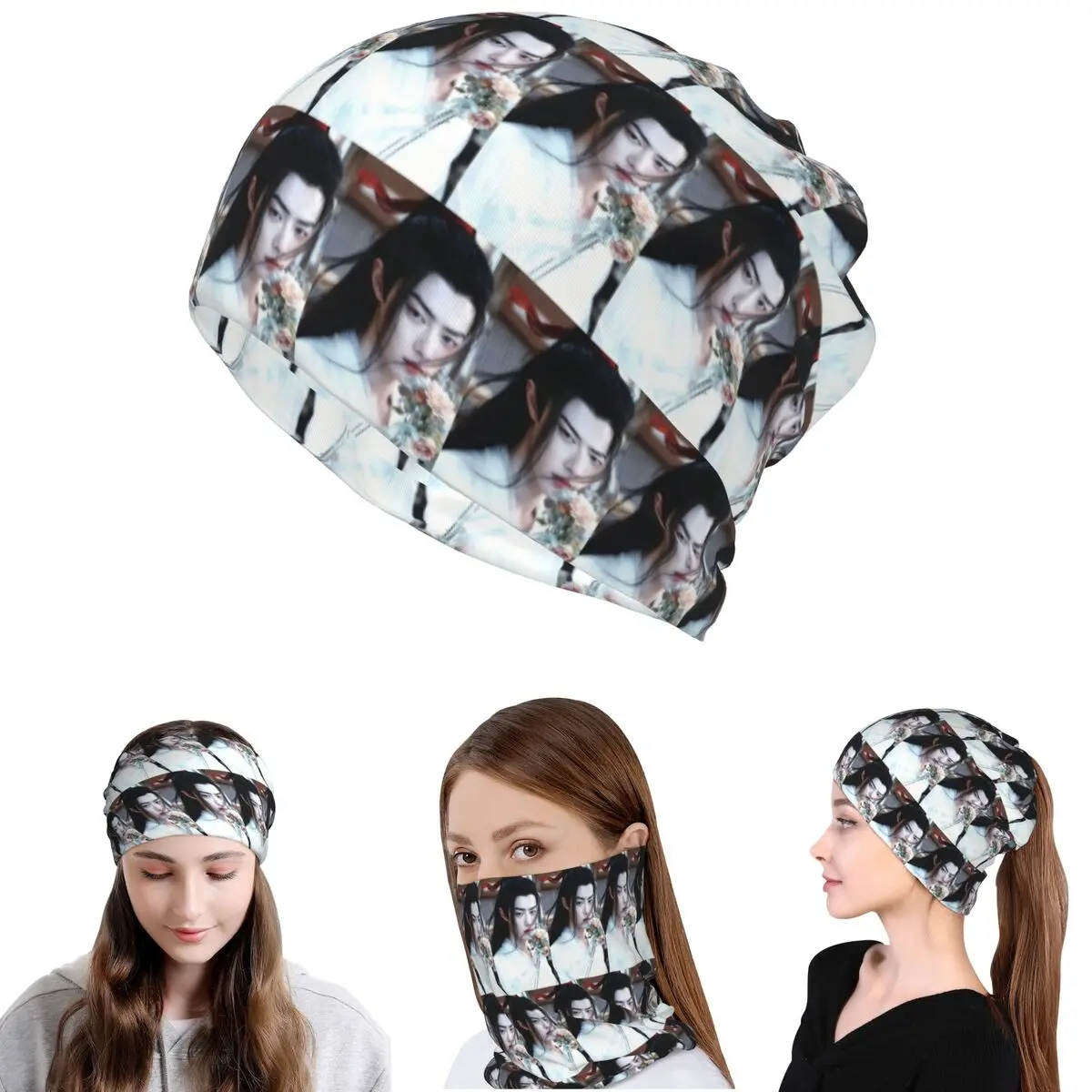 

Xiao Zhan Bandana Neck Gaiter Face Scarf Warm Headband Beanies Hat Unisex Adult Breathable
