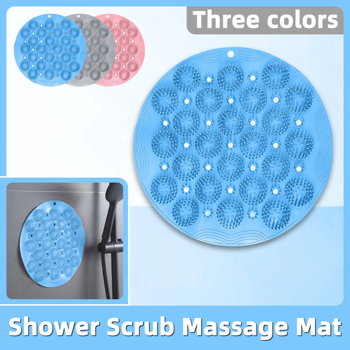 1PC Multi Functional Bathroom Foot Pad With Suction Cup Back Rubbing Foot Massage Vitality Anti Slip Bath Foot Pad Bathing Tool