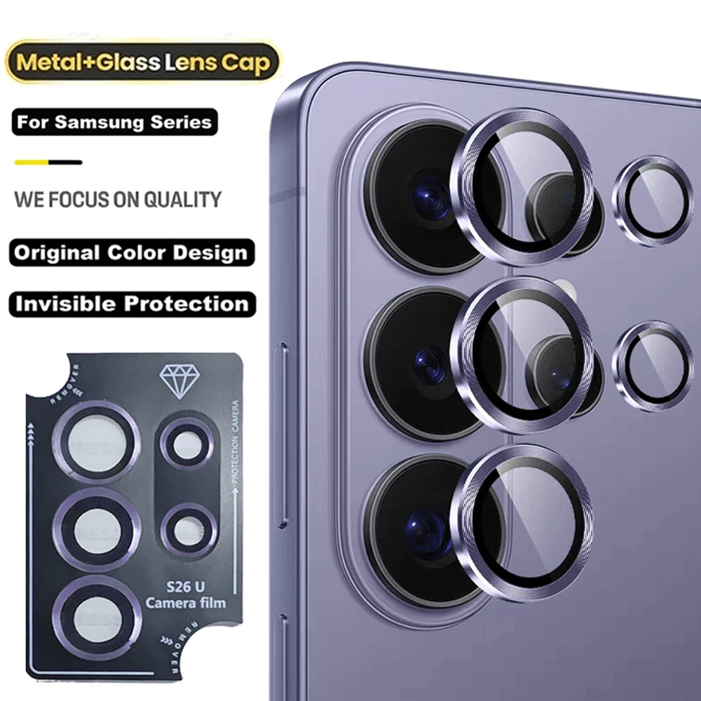 NNBILI 1 Set für Samsung Galaxy S26 S25 S24 S23 Ultra S26 Kamera-Objektivschutz, Individuelle Metall-Objektivschutzfolien Einfach zu Installieren