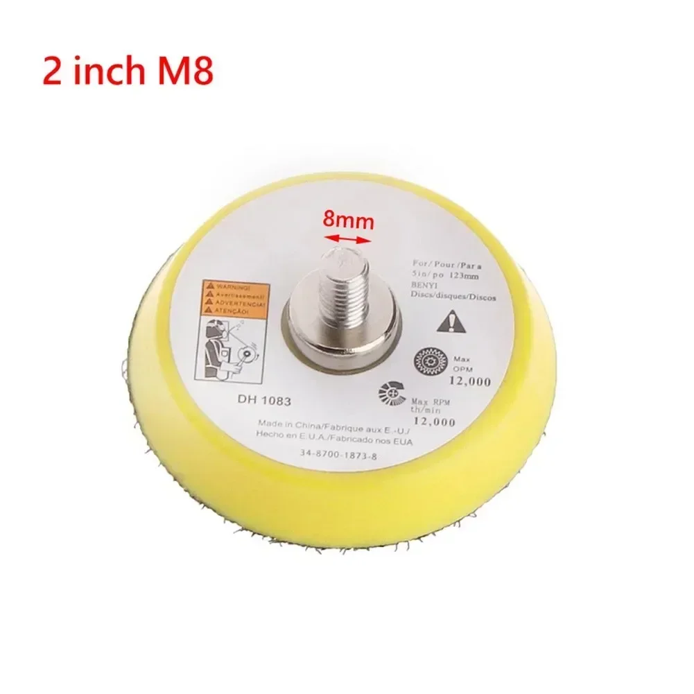 2/3/5 Inch Polishing Sanding Disc M6/M8 Backing Pad Hook And Loop Backer Plate Polishing Pad For Pneumatic Sander Power Tool