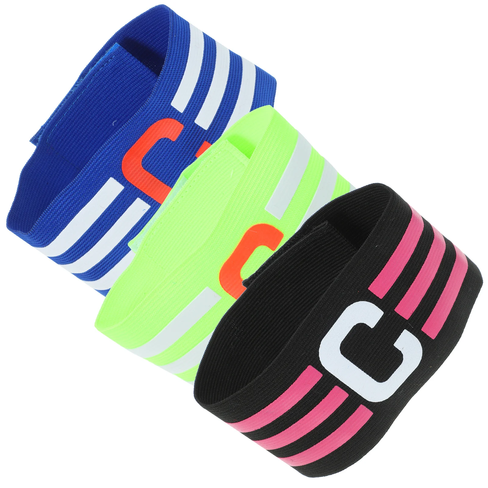 

3Pcs Football Captain Armband Bright Color Long-Lasting Wear-Resistant Material for Soccer Rugby Basketball Team Captain Arm