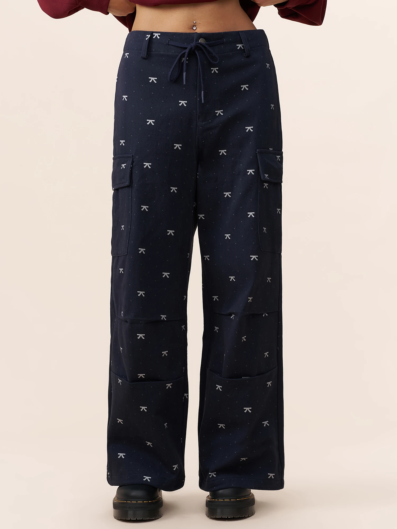 

Широкие брюки Yescci в корейском стиле для женщин, осенне-зимние, с принтом, повседневные, из хлопка, рабочая одежда, свободные прямые брюки