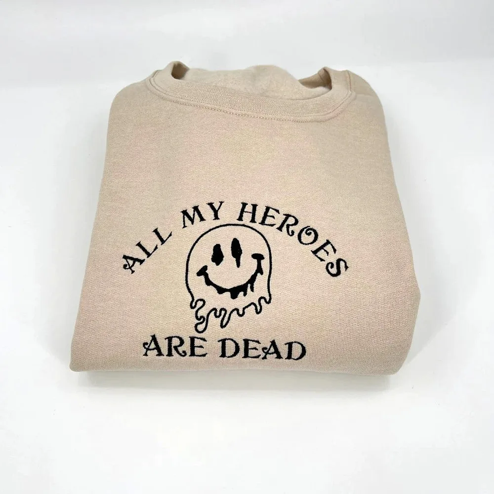 

Funny Embroidered Unisex Loose Crewneck Cotton Sweatshirts Long Sleeve Autumn Thick Fleece Warm Pullover Vintage Style Jumper