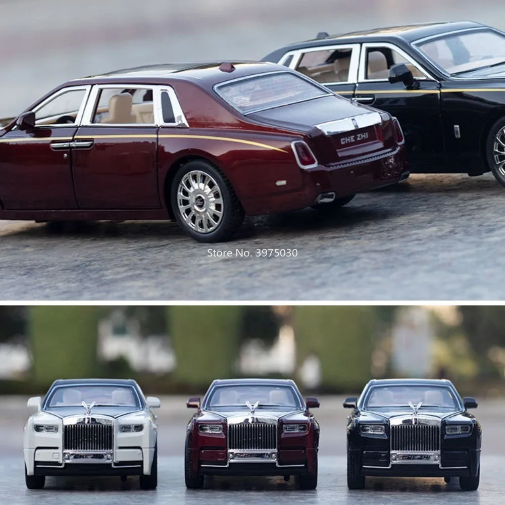 1:24 Alloy Rolls Royce Phantom Spectre Toys Models Cars Wheel Pull Back Shock Absorption Miniature Vehicles Collect Souvenirs