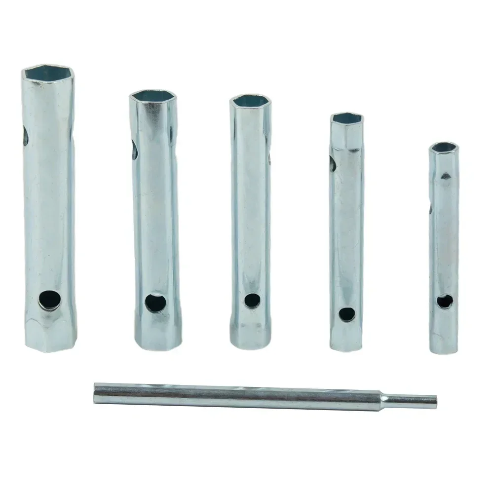 Tubular Box Wrench 6pcs/set Double Ended Highly Polished Professional Silver Steel Accessories For Automotive Repair