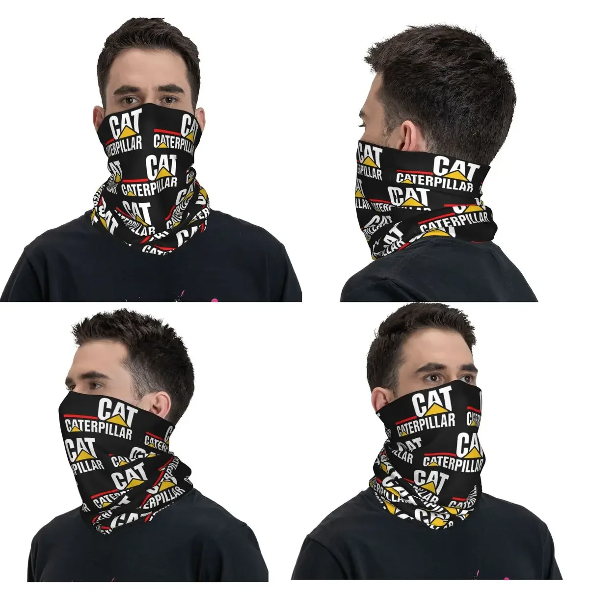 Cat-caterpillar Logo Bandana Neck Gaiter Printed Wrap Mask Scarf Multifunction Headwear Cycling For Men Women Adult Winter