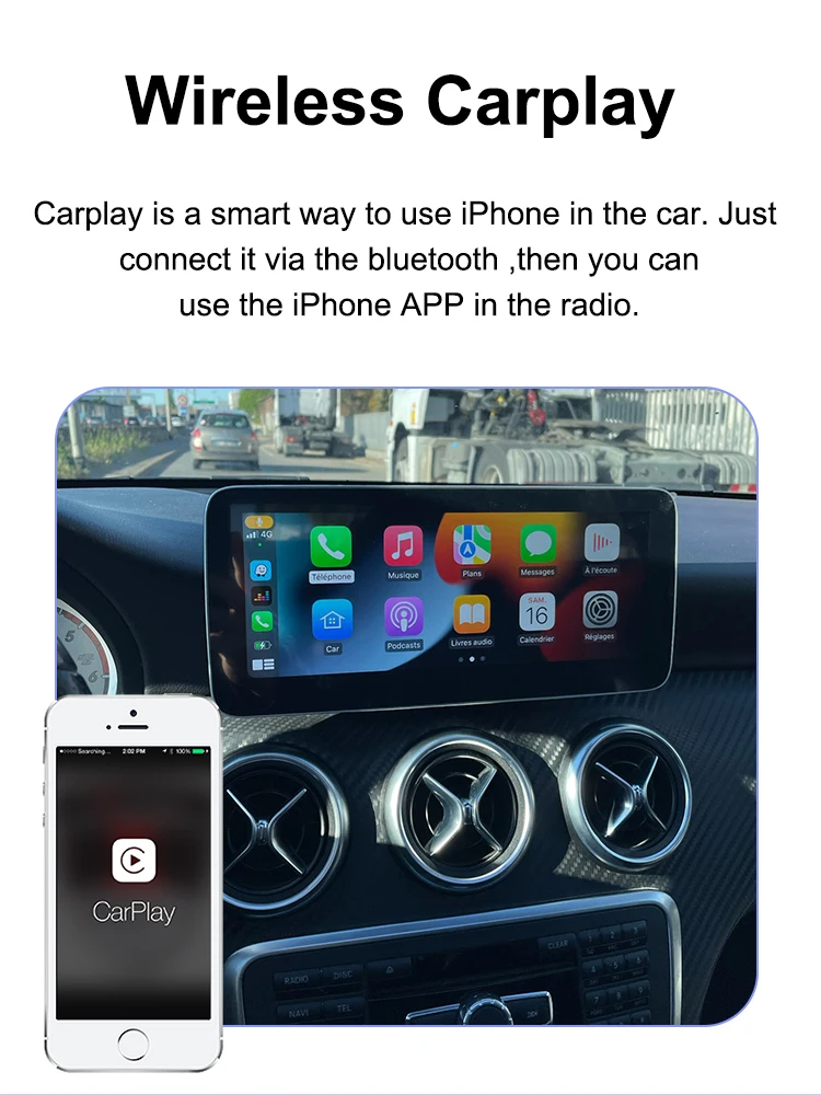 Autotop 10.25 "2din android 13 Autoradio Multimedia-Video-Player für Mercedes Benz C Klasse w204 s204 ntg 4,0 2013-2015 Carplay – Detail 6