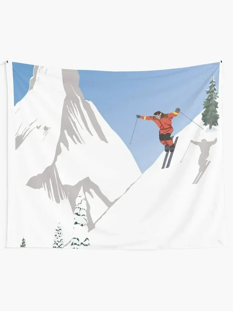 Zermatt, Valais, Switzerland,Ski Poster Tapestry Decorations For Room Aesthetic Room Decoration Tapestry