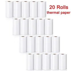 20 Rolls 57x25mm White Thermal Paper Label Paper Adhesive Photo Paper   Pocket Micro Wireless Bluetooth Printer, Print Receipt