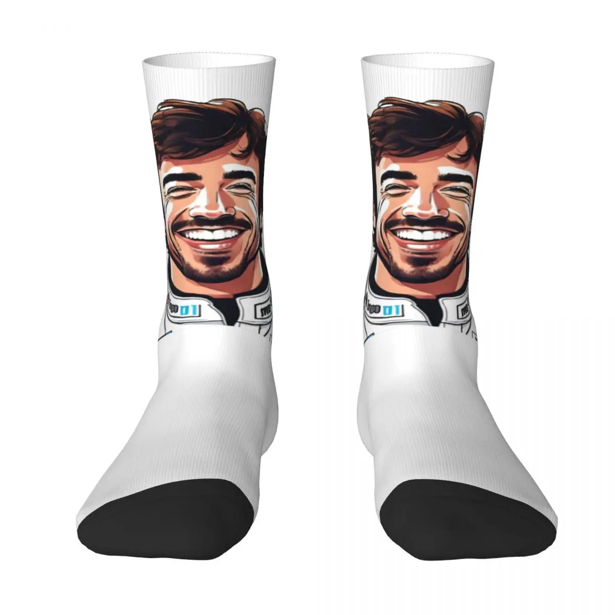 Men Socks Fernando Alonso Contestants Stockings Winter Retro Medium Soft Socks Design Cycling Anti Skid Socks