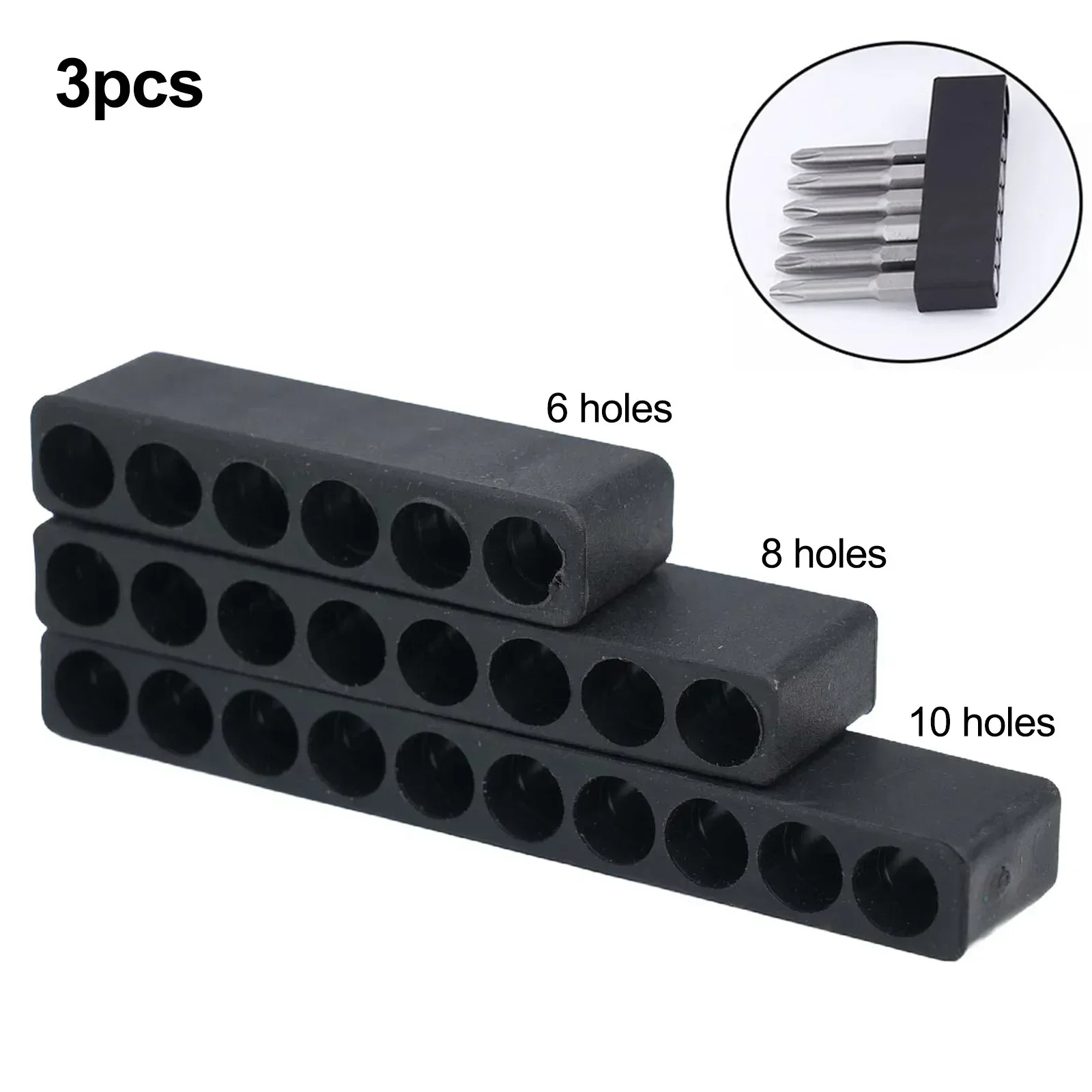 6/8/10 Hole Screwdriver Bit Holder Hex Shank Plastic Storage Case Tool Organizer Screwdriver Bit Holder Hex Shank Case Tool