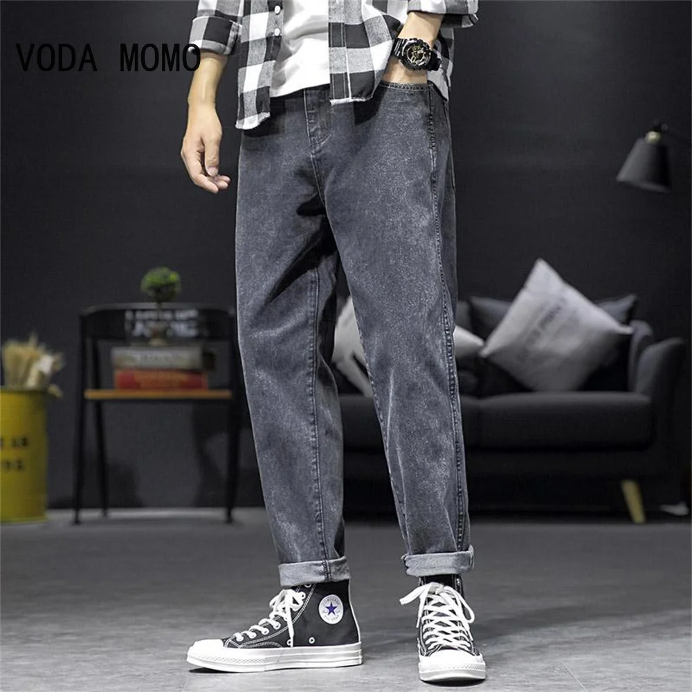 

Spring Summer Men's Jeans Cotton Denim Hip Hop Slack Bottom Joggers Streetwear Skinny Blue Pants Hombre Harem Trousers Men 27-40