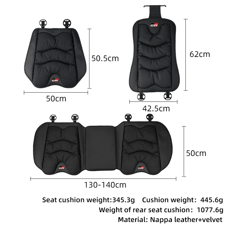 Car Front Rear Seat Cover Velvet Leather Cushion Backrest Protective Mat For Toyota GR Gazoo Racing Sport C-HR RAV4 Avensis