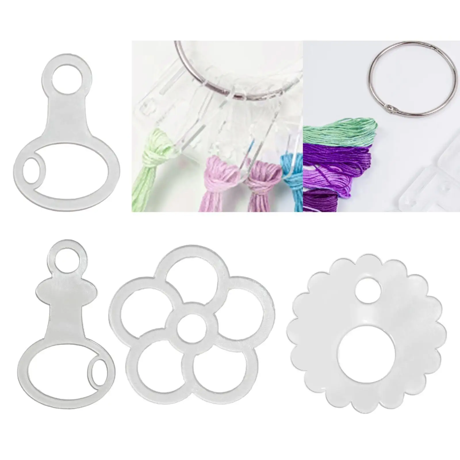 50 Pieces Floss Thread Drops Acrylic Floss Bobbins Practical DIY Sewing Projects