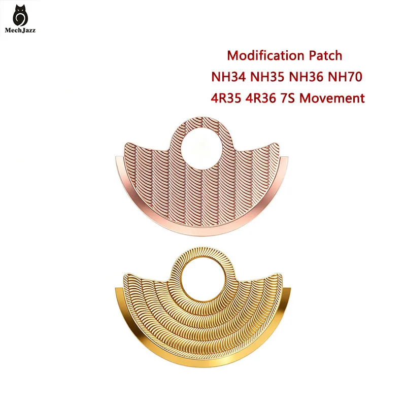 Watch Rotor Modification Patch, Wave Texture Oscillating Weight Decorative Plate Fit NH34 NH35 NH36 NH70 4R35 4R36 7S Movement