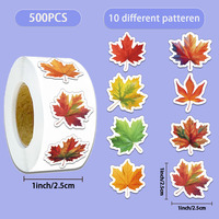 500PCS Creative Maple Leaf Roll Stickers Decorative Phone Cases, Water Cups, Notebook DIY Personalized Waterproof Stickers