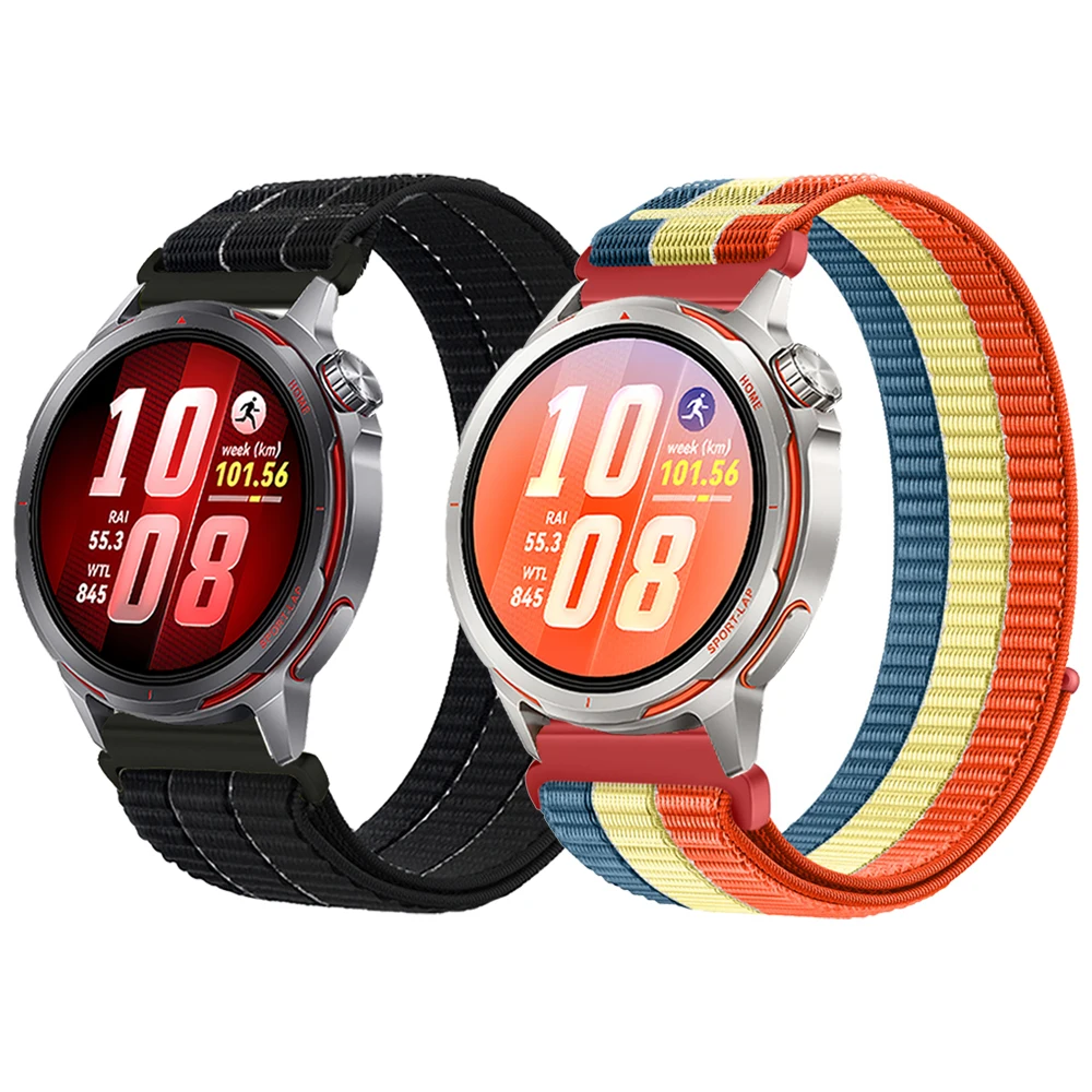 Kontrastfarbenes gewebtes Nylonarmband für HUAWEI WATCH GT Runner 2 Ersatz-Stoffband für HUAWEI GT6 Pro GT5 GT4 GT3 46mm