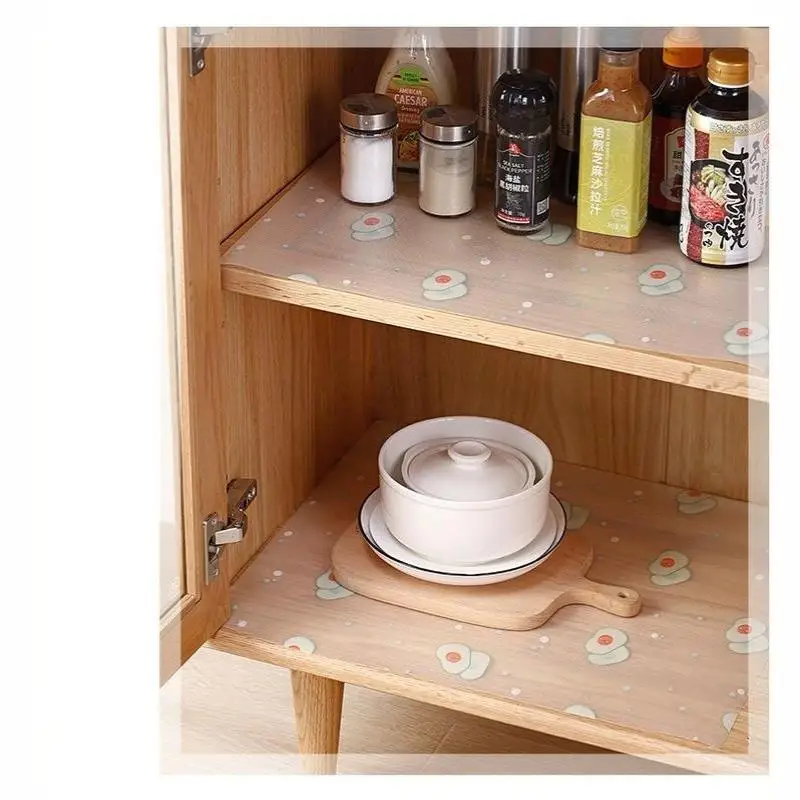 1 Roll EVA Kitchen Cabinet Liners Non Adhesive Waterproof Anti Slip Anti Dust Shelf Drawer Fridge Table Mat For Home Use
