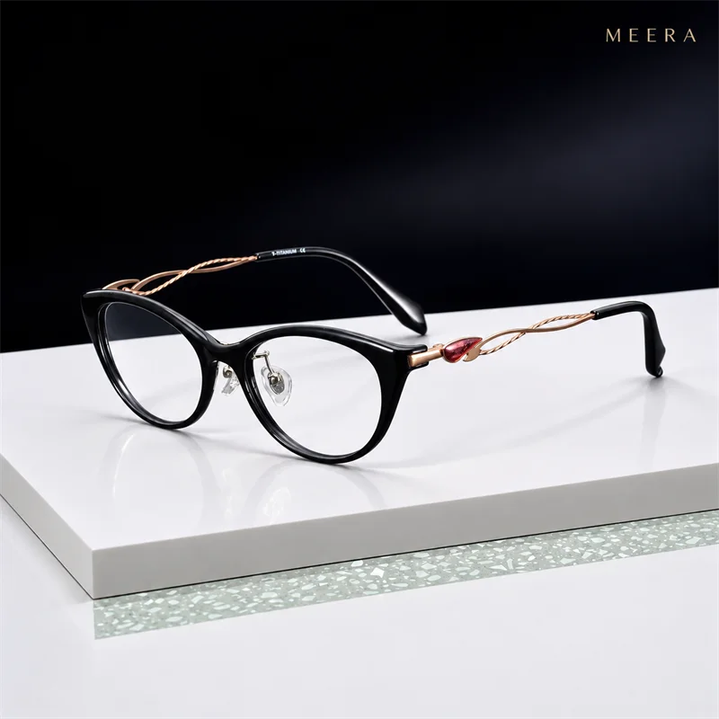 90014 Trendy Cat Eye Eyeglass Frames Women Myopia Glasses Blue Light Blocking Reading Glasses Prescription Glasses