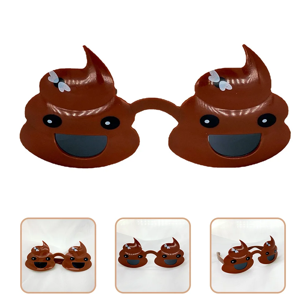 2 Pcs Sun Glasses Funny Poop Sunglasses Party Favors Photo Prop Eyeglasses for Festival Light Brown